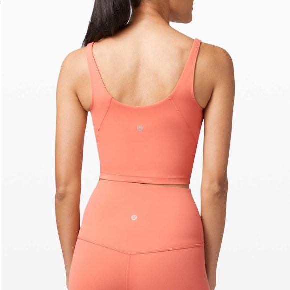 NWT Lululemon Align Arise Tank Coral crop top Nulu - Picture 2 of 8